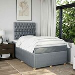 vidaXL Sommier à lattes de lit avec matelas Gris clair 120x200cm Tissu