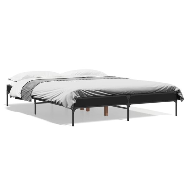vidaXL Cadre de lit sans matelas noir 140x200 cm