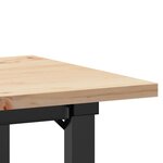 vidaXL Table à manger cadre en O 80x50x75 5cm bois de pin massif fonte