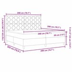 vidaXL Lit à ressorts avec matelas Gris foncé 200 x 200 cm tissu