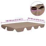 vidaXL Toit de rechange de balançoire taupe 150/130x105/70 cm