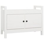 vidaXL Banc d'entrée Blanc 80x40x60 cm Bois de pin massif