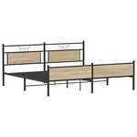 vidaXL Cadre de lit en métal sans matelas chêne sonoma 193x203 cm