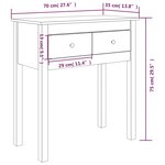 vidaXL Table console Blanc 70x35x75 cm Bois massif de pin