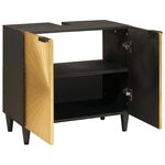 vidaXL Armoire d'évier avec étagère Noir et or 62 x 33 x 58 cm