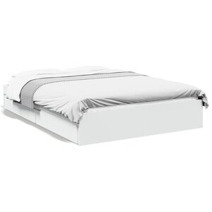 vidaXL Cadre de lit avec tiroirs sans matelas blanc 140x200 cm