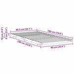 vidaXL Cadre de lit surélevé Blanc 90 x 190 cm Bois massif en pin