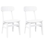 vidaXL Chaises à manger 2 Pièces blanc bois massif caoutchouc