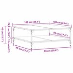 vidaXL Table basse chêne artisanal 100 x 100 x 40 cm Bois d'ingénierie