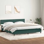 vidaXL Sommier à lattes de lit et matelas et LED vert foncé 180x220cm velours