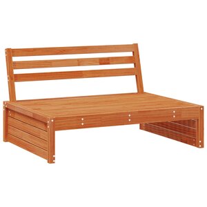 vidaXL Sofa de jardin milieu Bois de Pin Massif Brun Ciré