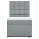 vidaXL Sommier à lattes de lit avec matelas Gris clair 90x200 cm Tissu