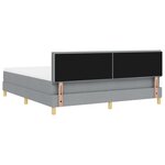 vidaXL Lit Box Spring avec Matelas & LED Gris Clair 180x200 cm Tissu