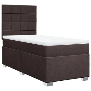 vidaXL Sommier à lattes de lit avec matelas Marron foncé 90x200 cm