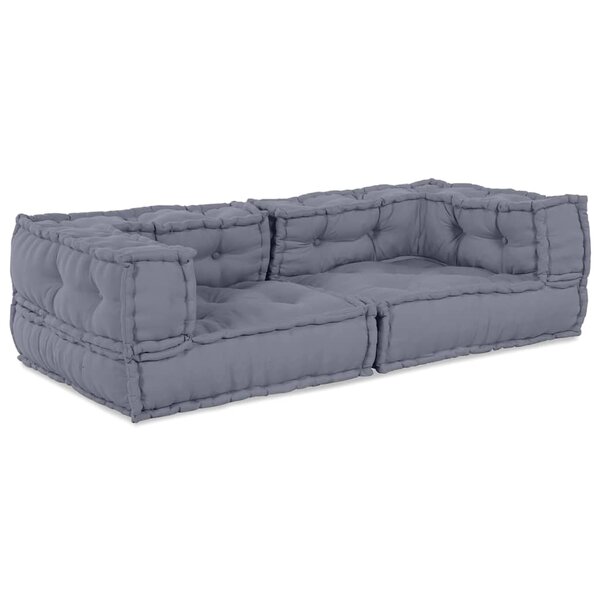 vidaXL Canapé modulaire 3 Pièces Gris 140 x 70 x 36 cm tissu