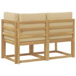 vidaXL Canapé d’extérieur milieu et coin avec coussin 2 Pièce Blanc