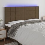 vidaXL Tête de lit à LED Marron foncé 160x5x118/128 cm Tissu
