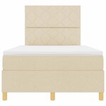 vidaXL Lit à ressorts avec matelas Crème 120 x 200 cm tissu