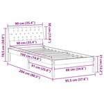vidaXL Cadre de lit Blanc et gris clair 90 x 190 cm Bois massif en pin