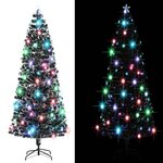vidaXL Arbre de Noël pré-éclairé avec support 240 cm fibre optique