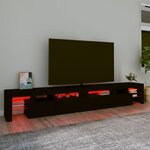 vidaXL Meuble TV avec lumières LED Noir 260x36 5x40 cm