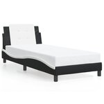 vidaXL Cadre de lit avec LED sans matelas noir et blanc 80x200 cm
