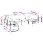 vidaXL Ensemble de canapé de jardin 6 Pièces Anthracite Acier