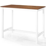 vidaXL Table et tabouret de bar 5 Pièces Bois massif