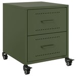 vidaXL Tables de chevet 2 Pièces vert olive 36x39x43 5 cm acier