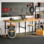 vidaXL Dessus de bureau marron clair bois chêne massif rectangulaire