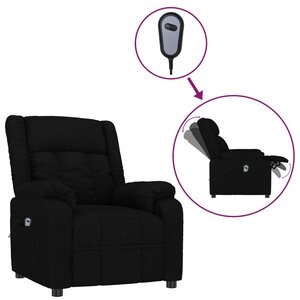 vidaXL Fauteuil inclinable électrique Noir Tissu