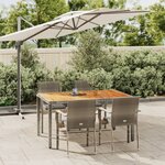 vidaXL Ensemble à manger de jardin 5 Pièces coussins gris résine tressée