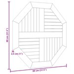 vidaXL Dessus de table 80x80x2 5 cm octogonal bois de teck massif