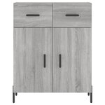 vidaXL Buffet haut Sonoma gris 69 5x34x180 cm Bois d'ingénierie