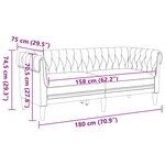 vidaXL Canapé Chesterfield 2 places marron tissu