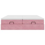 vidaXL Cadre de lit ottoman avec matelas rose 160x200 cm velours