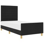 vidaXL Cadre de lit avec tête de lit Noir 90 x 200 cm tissu