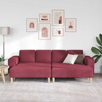 vidaXL Canapé de salon 3 Pièces Bordeaux 250 x 188 x 76 cm Polyester