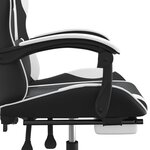 vidaXL Chaise de jeu avec repose-pied Noir et blanc Similicuir