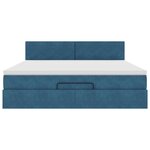 VidaXL Cadre de lit ottoman avec matelas bleu foncé 160x200 cm velours