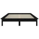 vidaXL Cadre de lit noir 120x190 cm petit double bois massif de pin