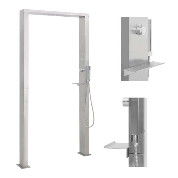 vidaXL Douche d'extérieur à double jet Acier inoxydable