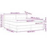 vidaXL Lit à ressorts avec matelas Gris foncé 200 x 160 cm tissu