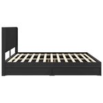 vidaXL Cadre de lit avec rangement et tête de lit Noir 200 x 200 cm