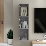 vidaXL Meuble TV mural Sonoma gris 30 5x30x110 cm