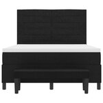 vidaXL Lit avec sommier à ressorts avec matelas et banc noir 140x200 cm en tissu