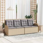 vidaXL Banc de jardin avec coussin Beige Poly rotin