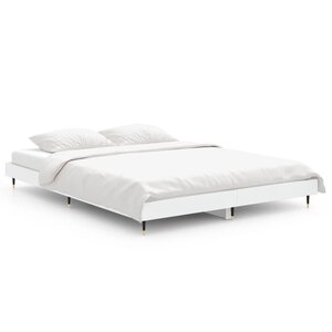 vidaXL Cadre de lit sans matelas blanc 140x190 cm bois d'ingénierie