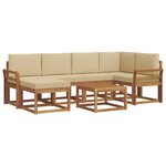 vidaXL Ensemble de canapés d'extérieur 7 pc Naturel et Beige