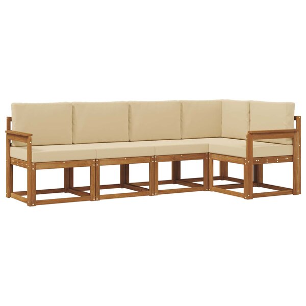 vidaXL Ensemble de canapés d'extérieur 5 pc Naturel et Beige